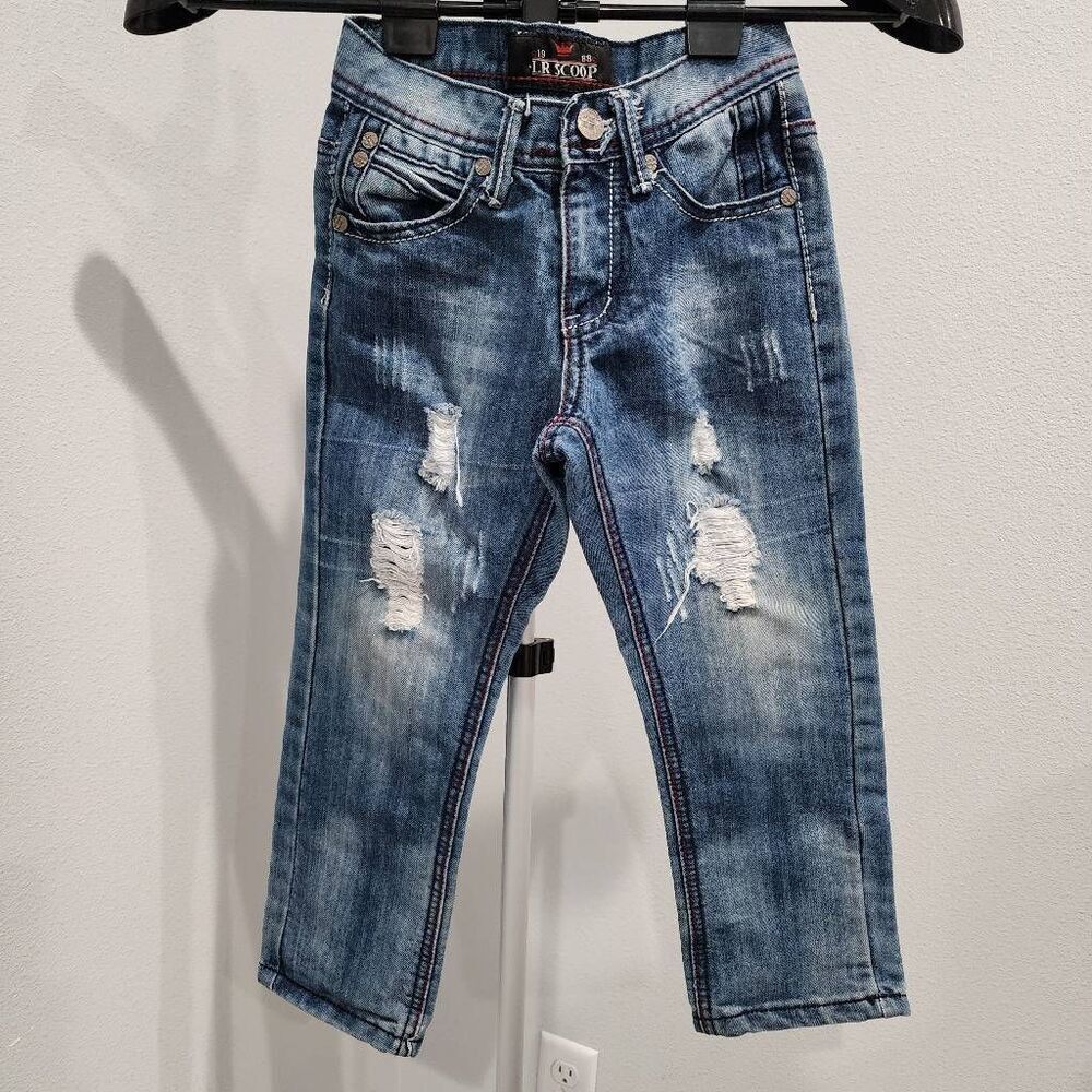 LR Scoop boy Jeans Size 6 Distressed Blue Denim